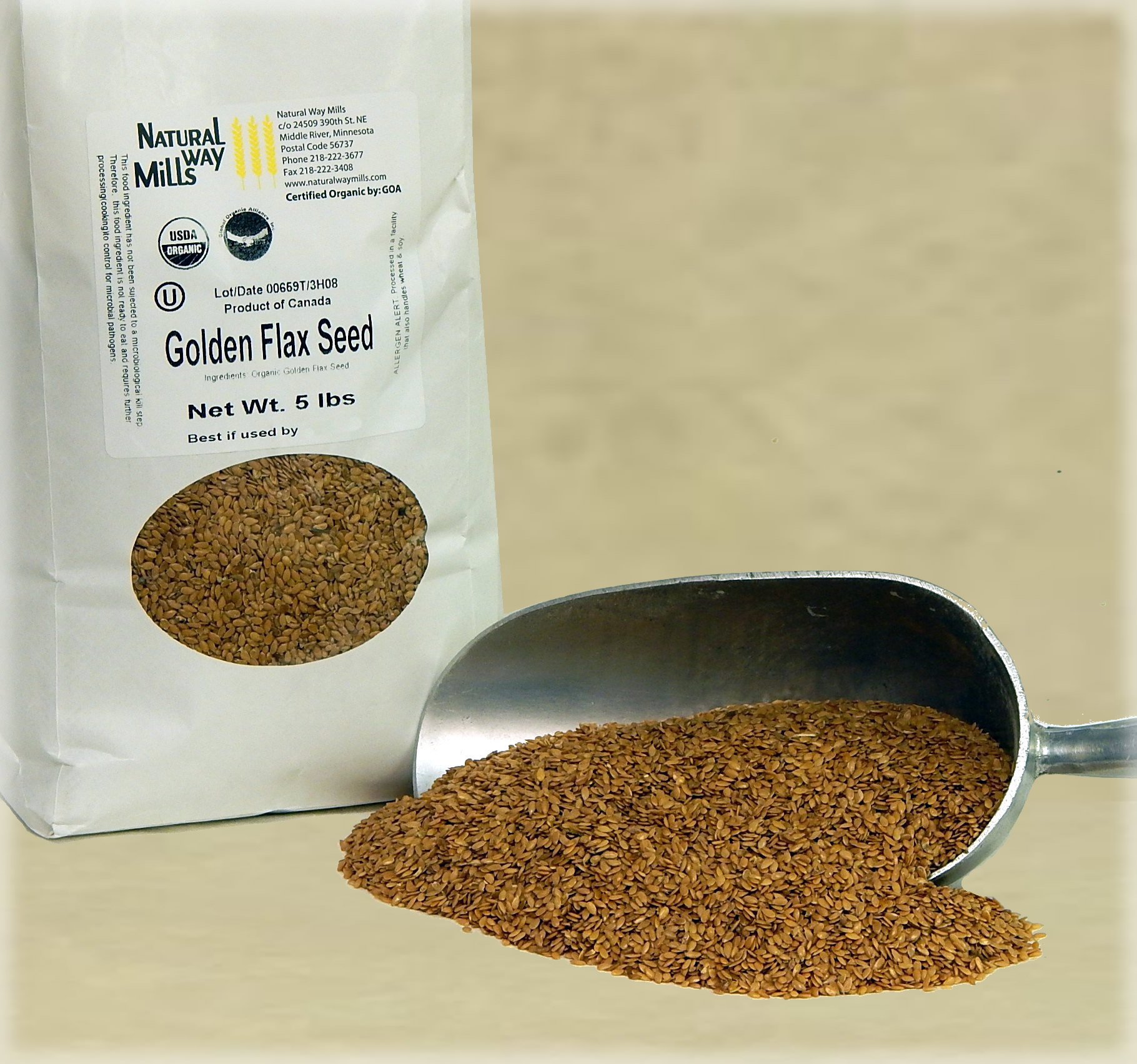 Natural Way Mills: Organic Golden Flax Seed, Organic Grains, Organic-Golden- Flax-Seed