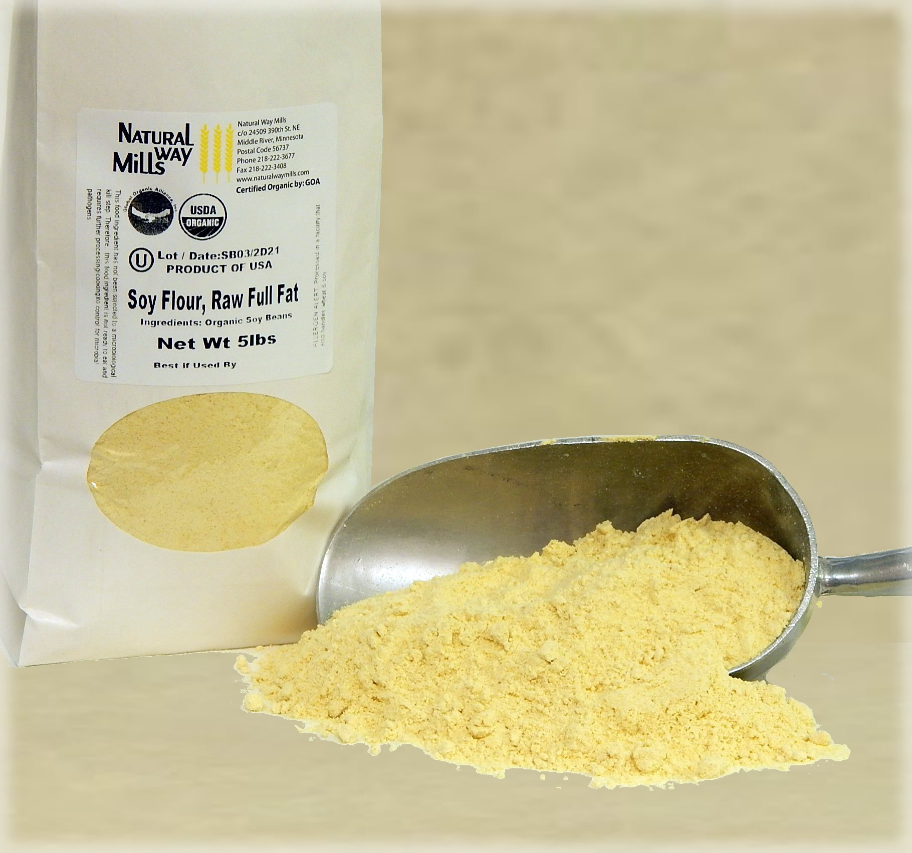 Organic Soy Flour, Raw Full Fat